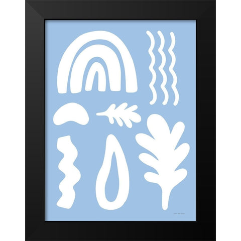 Happy Shapes Black Modern Wood Framed Art Print by Seven Trees Design