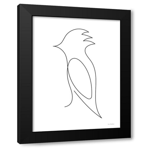 One Line Bird Black Modern Wood Framed Art Print by Seven Trees Design