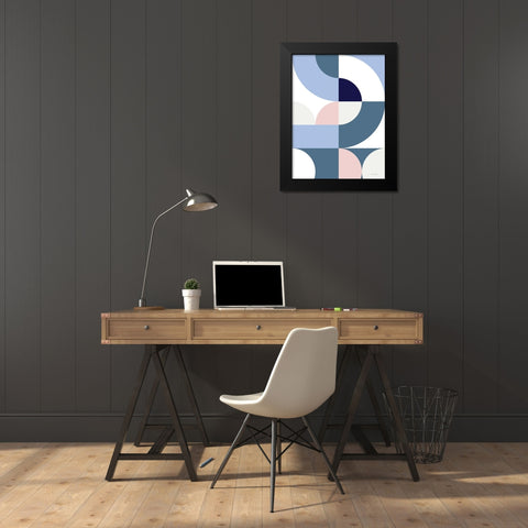 Scandinavian Geometry Black Modern Wood Framed Art Print by Seven Trees Design
