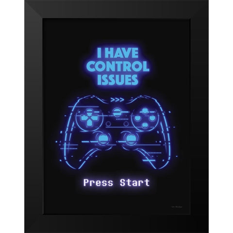 Gamer Control Issues     Black Modern Wood Framed Art Print by Seven Trees Design