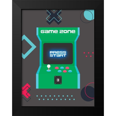 Game Zone     Black Modern Wood Framed Art Print by Seven Trees Design