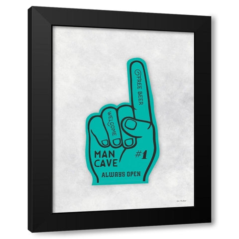 Man Cave Foam Hand Black Modern Wood Framed Art Print by Seven Trees Design