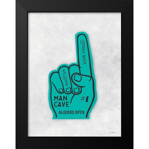 Man Cave Foam Hand Black Modern Wood Framed Art Print by Seven Trees Design