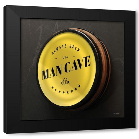 Man Cave Sign Black Modern Wood Framed Art Print by Seven Trees Design