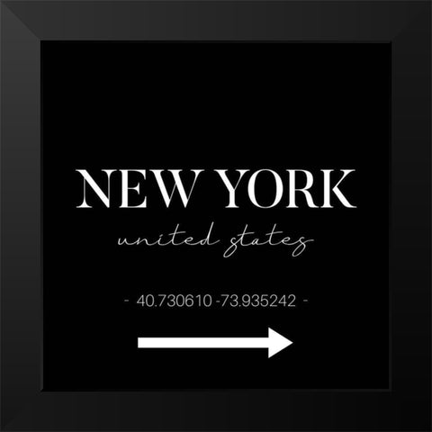 New York Sign    Black Modern Wood Framed Art Print by Seven Trees Design