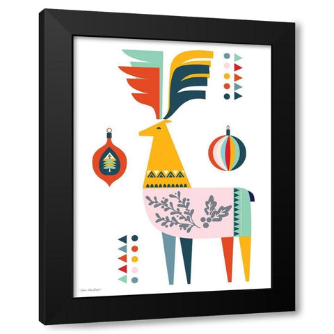 The Colorful Deer     Black Modern Wood Framed Art Print with Double Matting by Seven Trees Design