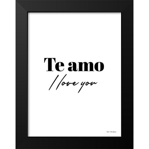 I Love You in Spanish Black Modern Wood Framed Art Print by Seven Trees Design