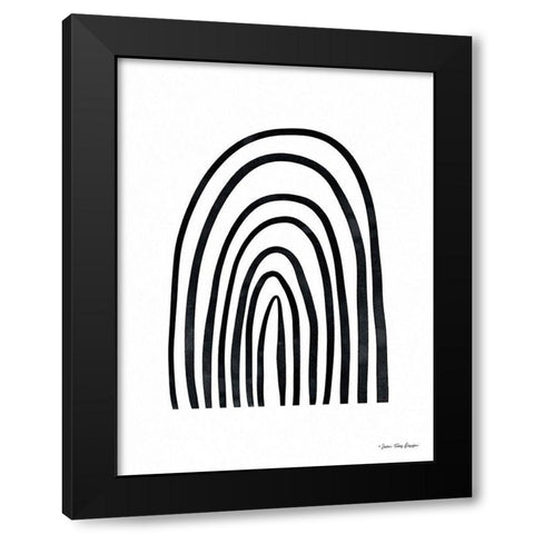 Black Watercolor Rainbow Black Modern Wood Framed Art Print with Double Matting by Seven Trees Design