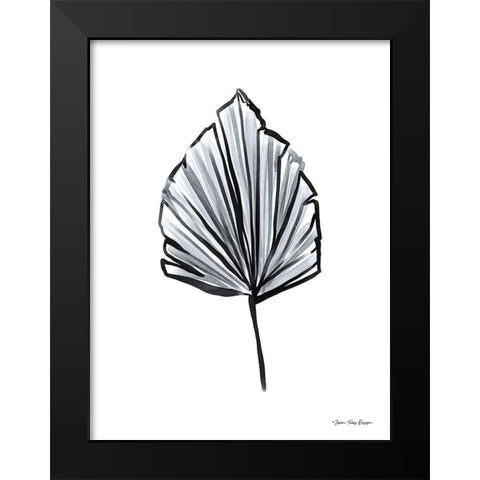 Black Watercolor Leaf Black Modern Wood Framed Art Print by Seven Trees Design