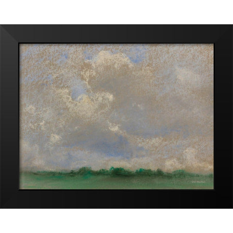 The Abstract Horizon Black Modern Wood Framed Art Print by Seven Trees Design