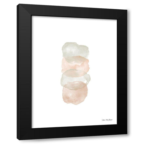 Watercolor Abstract Circles Black Modern Wood Framed Art Print by Seven Trees Design