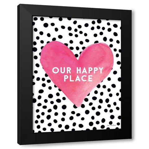 Our Happy Place Black Modern Wood Framed Art Print by Seven Trees Design