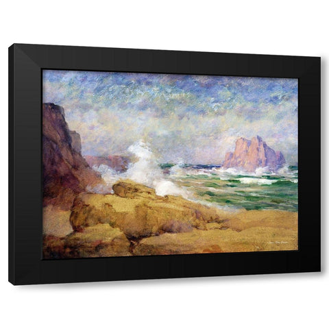 The Ocean and the Bay Black Modern Wood Framed Art Print by Seven Trees Design