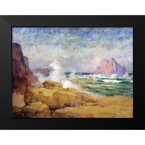 The Ocean and the Bay Black Modern Wood Framed Art Print by Seven Trees Design