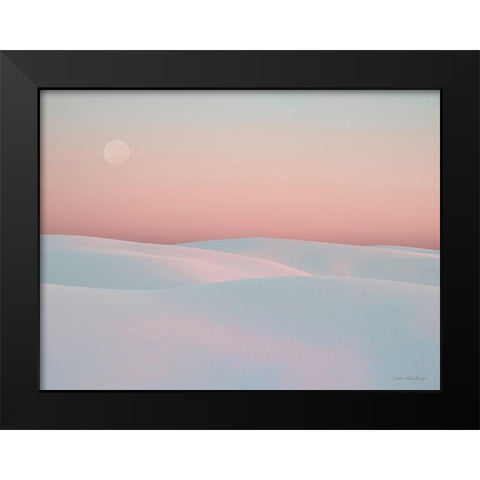 Moon and Dunes Black Modern Wood Framed Art Print by Seven Trees Design