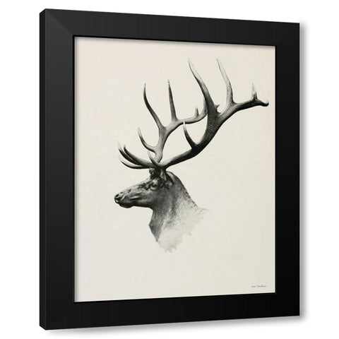 Mountain Reindeer    Black Modern Wood Framed Art Print by Seven Trees Design