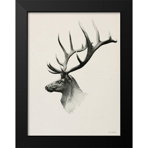 Mountain Reindeer    Black Modern Wood Framed Art Print by Seven Trees Design