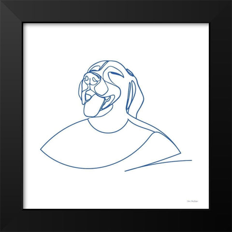 One Line Female Dog Black Modern Wood Framed Art Print by Seven Trees Design