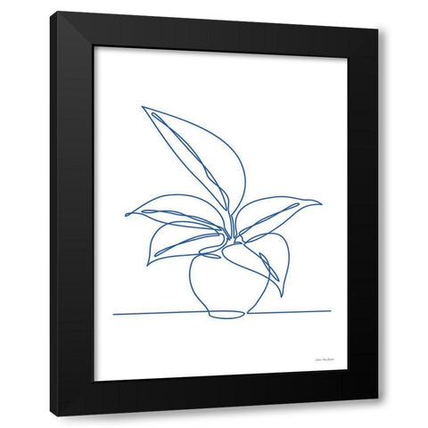 One Line Plant I Black Modern Wood Framed Art Print by Seven Trees Design