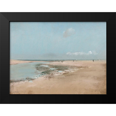 At the Beach Black Modern Wood Framed Art Print by Seven Trees Design