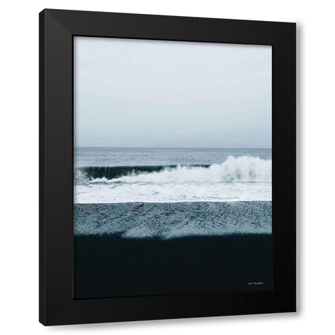 Black Beach Black Modern Wood Framed Art Print by Seven Trees Design