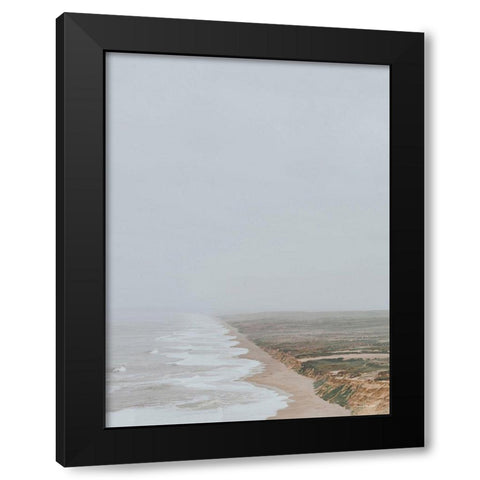 Fog and Waves Black Modern Wood Framed Art Print with Double Matting by Seven Trees Design