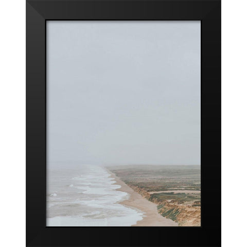 Fog and Waves Black Modern Wood Framed Art Print by Seven Trees Design