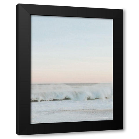 The Waves I Black Modern Wood Framed Art Print with Double Matting by Seven Trees Design