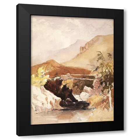 The Dreamy Landscape Black Modern Wood Framed Art Print by Seven Trees Design