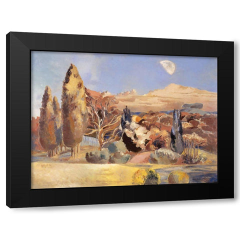 Daytime Moon Black Modern Wood Framed Art Print by Seven Trees Design