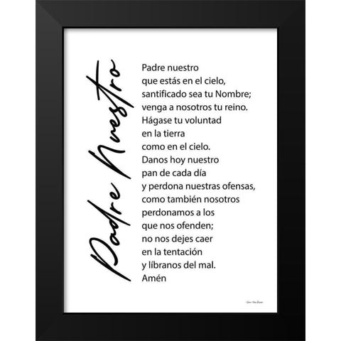 The Lords Prayer - Spanish   Black Modern Wood Framed Art Print by Seven Trees Design