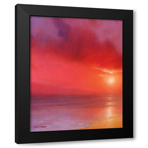 Sunset in Red Black Modern Wood Framed Art Print by Gagnon, Tim