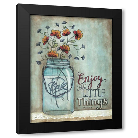 Enjoy the Little Things Black Modern Wood Framed Art Print by Crawford, Tonya