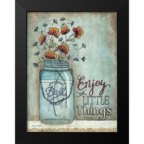 Enjoy the Little Things Black Modern Wood Framed Art Print by Crawford, Tonya