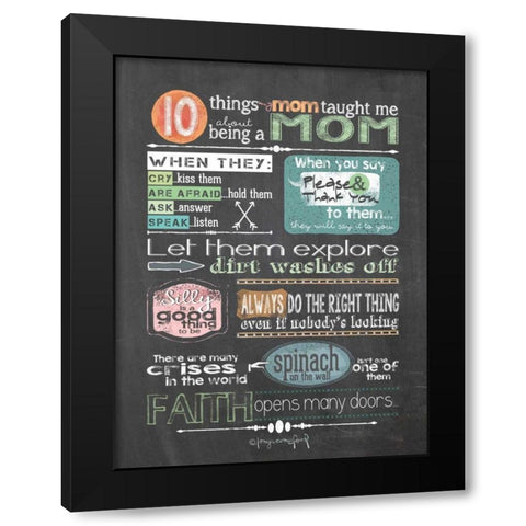 Reminders from Mom Black Modern Wood Framed Art Print by Crawford, Tonya