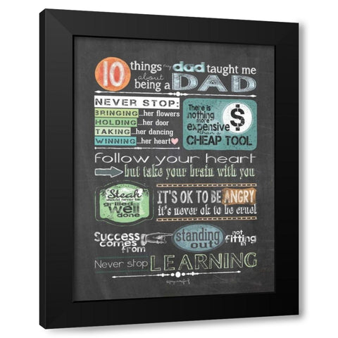 Reminders from Dad Black Modern Wood Framed Art Print with Double Matting by Crawford, Tonya