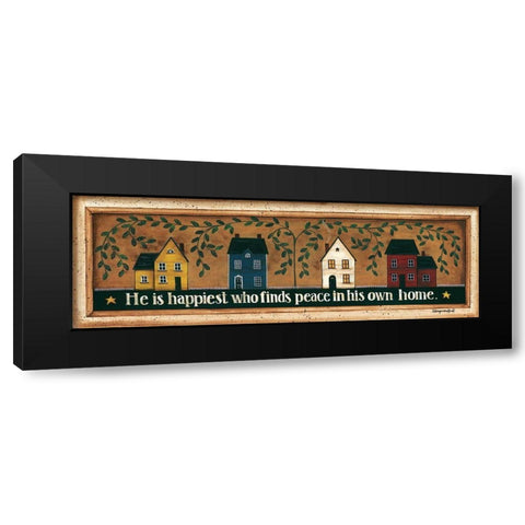 He is Happiest Black Modern Wood Framed Art Print by Crawford, Tonya