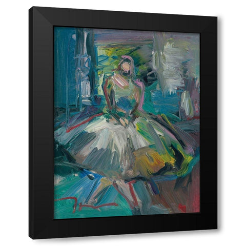 Ballerina Black Modern Wood Framed Art Print with Double Matting by Trujillo, Jose