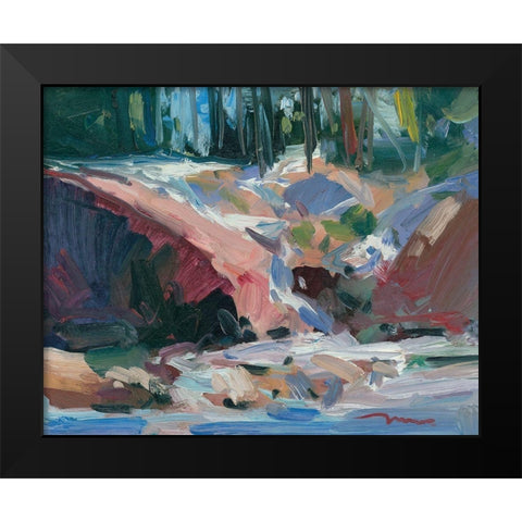 Cascade Black Modern Wood Framed Art Print by Trujillo, Jose