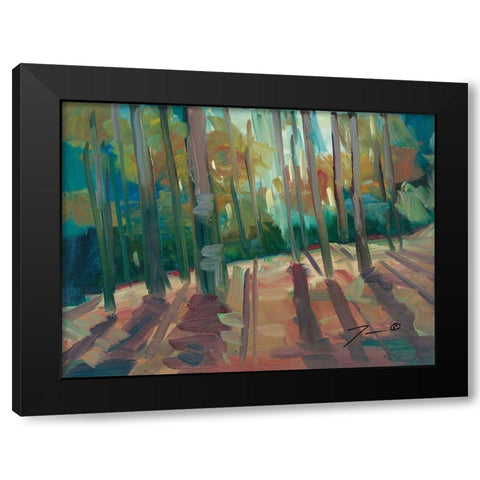 Backlit Woods Black Modern Wood Framed Art Print by Trujillo, Jose