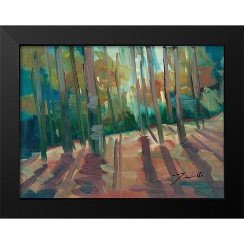 Backlit Woods Black Modern Wood Framed Art Print by Trujillo, Jose