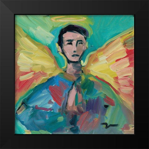 The Little Angel Black Modern Wood Framed Art Print by Trujillo, Jose