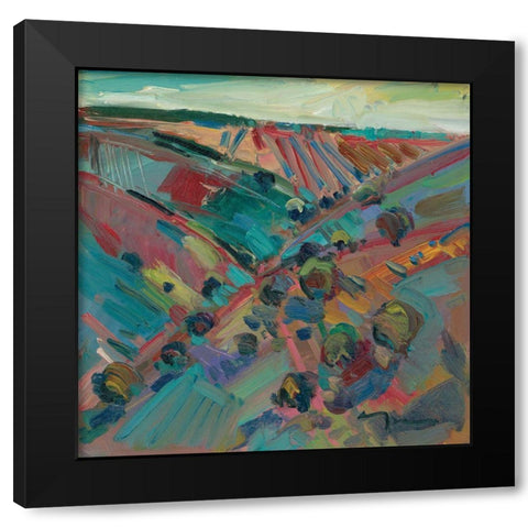 Rolling Hills Black Modern Wood Framed Art Print by Trujillo, Jose