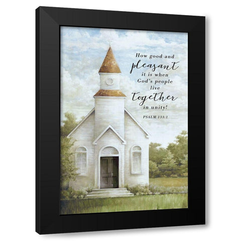 Live Together in Unity Black Modern Wood Framed Art Print with Double Matting by White Ladder