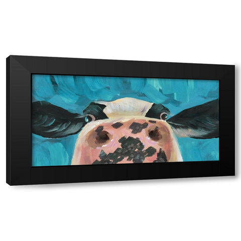 Curious Cow Black Modern Wood Framed Art Print with Double Matting by White Ladder