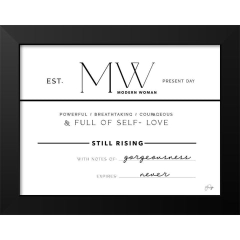 Full of Self-Love Black Modern Wood Framed Art Print by Yass Naffas Designs