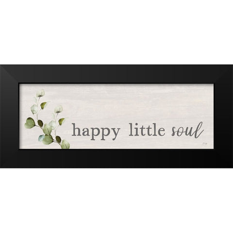 Happy Little Soul Black Modern Wood Framed Art Print by Yass Naffas Designs