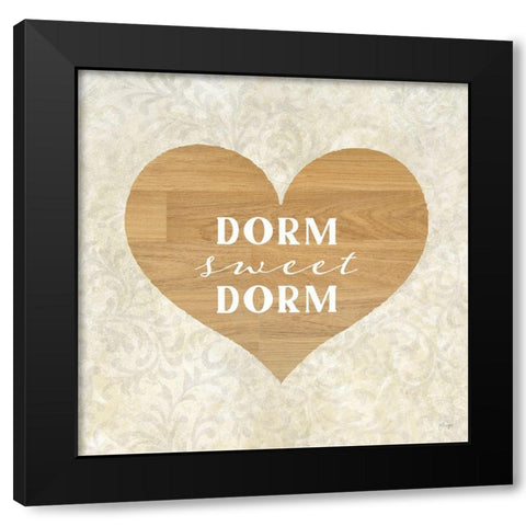 Dorm Sweet Dorm Black Modern Wood Framed Art Print with Double Matting by Yass Naffas Designs