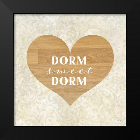 Dorm Sweet Dorm Black Modern Wood Framed Art Print by Yass Naffas Designs
