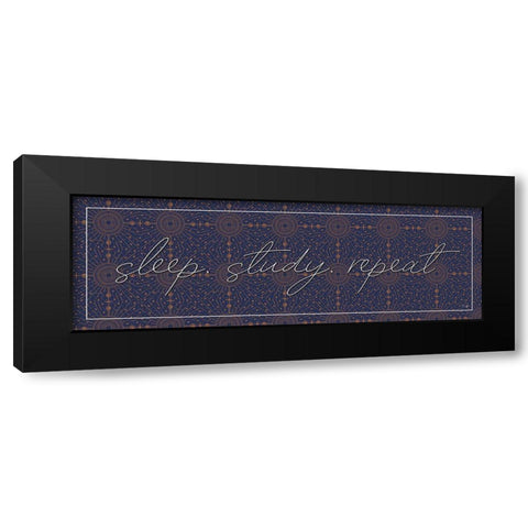 Sleep-Study-Repeat Black Modern Wood Framed Art Print with Double Matting by Yass Naffas Designs